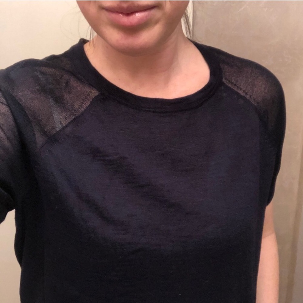 J. Crew Mesh-Sleeved Pullover Sweater, MSRP $64.50 - Picture 3 of 8